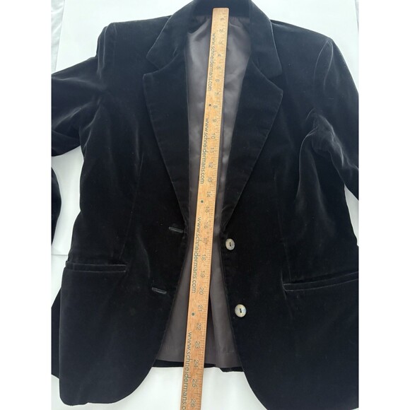 Vintage Black Velvet Blazer Size 9 Two Button Dark Romance GothV Victorian - Picture 7 of 16